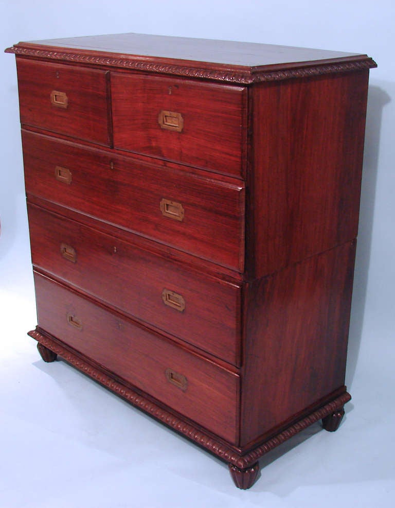 19th Century Anglo-Indian Rosewood Campaign Chest