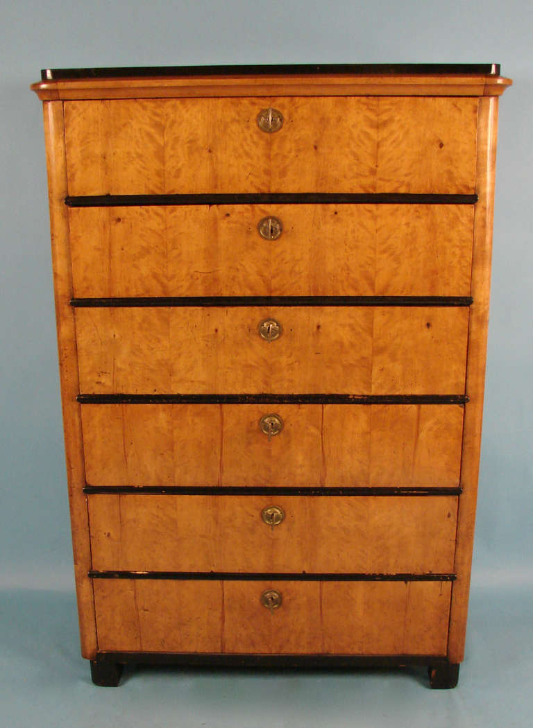 Biedermeier Secretaire High Chest
