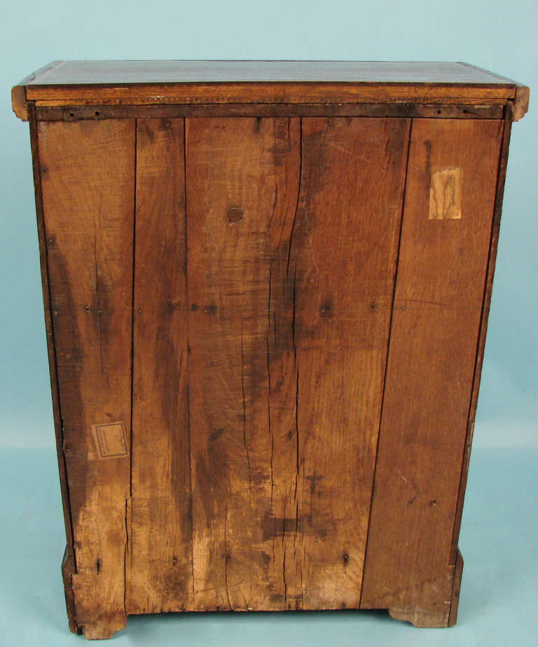 George III Georgian Provincial Satinwood Inlaid Oak Small Cabinet