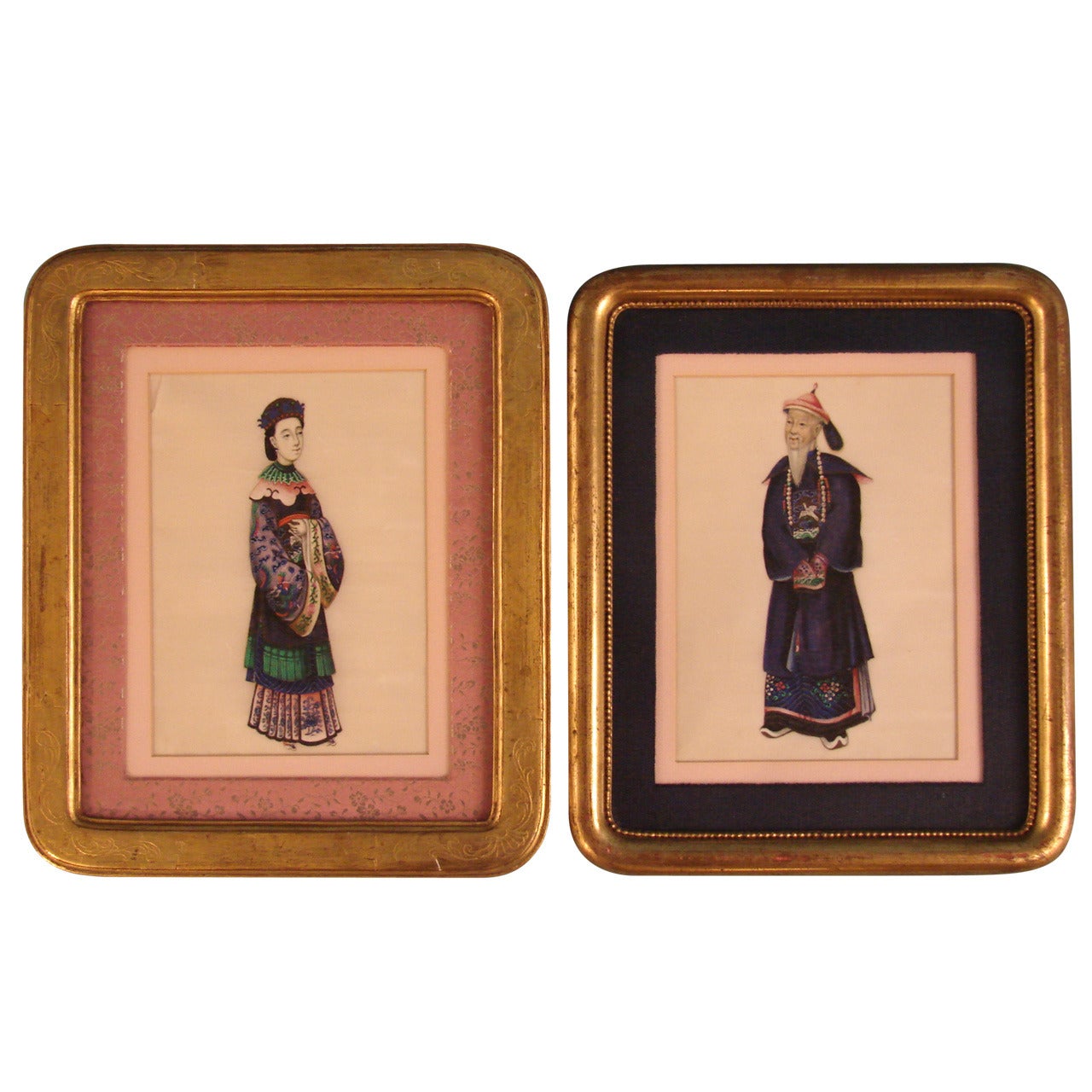 Pair of Chinese Export Paintings on Pith Paper