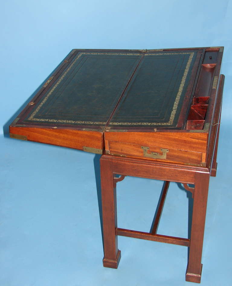 Large Scale English Traveling Desk on Stand In Good Condition In San Francisco, CA