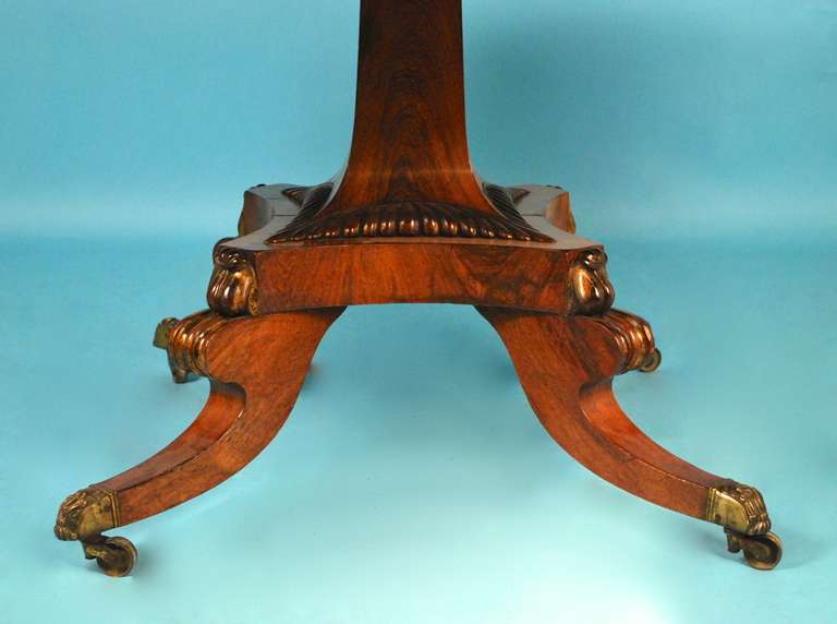 Fine Regency Rosewood Brass-Inlaid Center Table 1