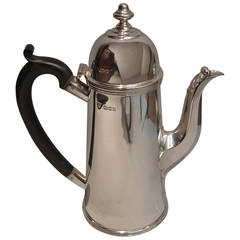 English Queen Anne Style Lighthouse Form Sterling Silver Coffee Pot