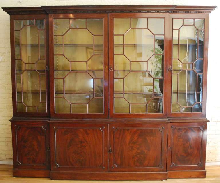 Georgian Mahogany Breakfront Bookcase