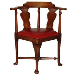 American Walnut Queen Anne Corner Chair