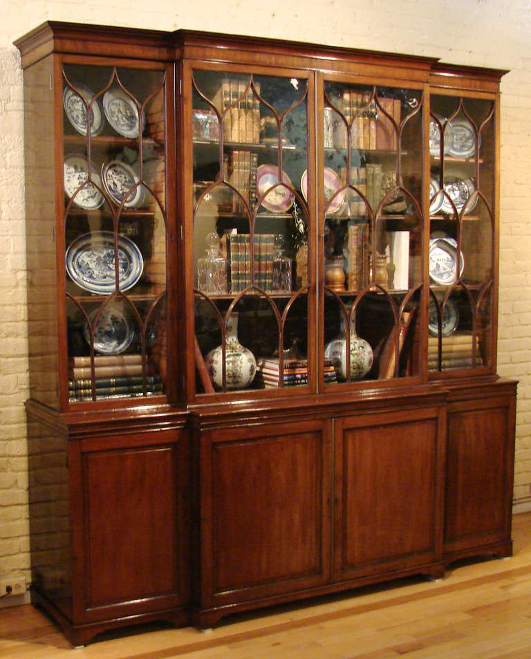 George III Mahogany Breakfront Bookcase