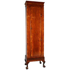 Antique Unusual Georgian Provincial Walnut Narrow Cabinet