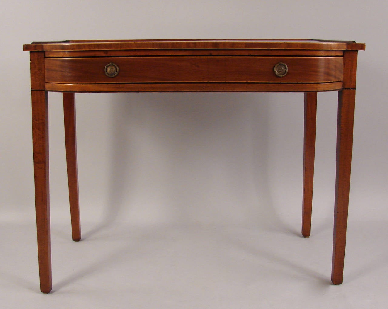English Pair of George III Mahogany Inlaid Console Tables