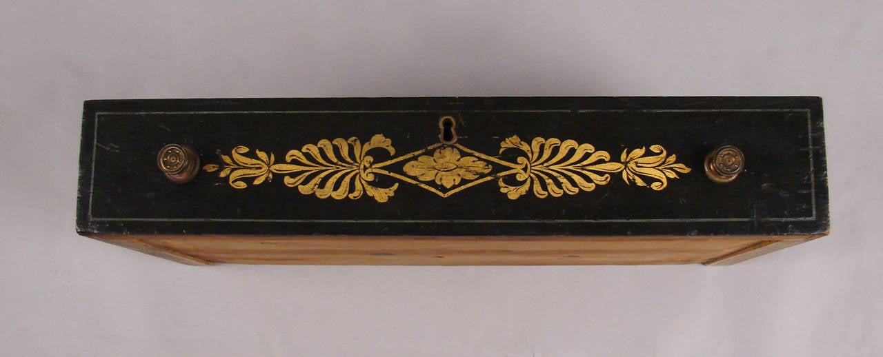 Regency Painted Pine Small Bookcase with Drawer