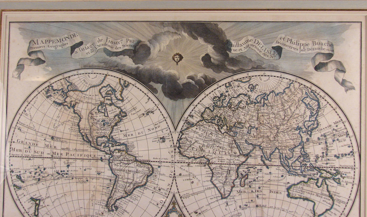 French Map of the World Dated 1798 by J.A. Dezauche