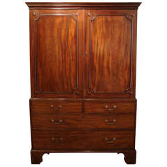 George III Mahogany Linen Press