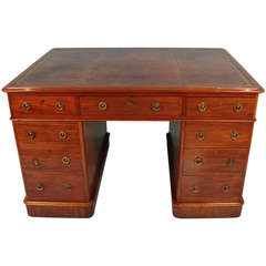 Antique Small English Mahogany Partners Desk