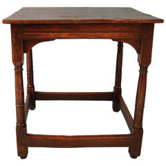 English Provincial Oak Side Table
