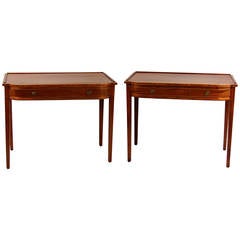 Pair of George III Mahogany Inlaid Console Tables