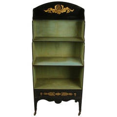 Regency Painted Pine Small Bookcase with Drawer