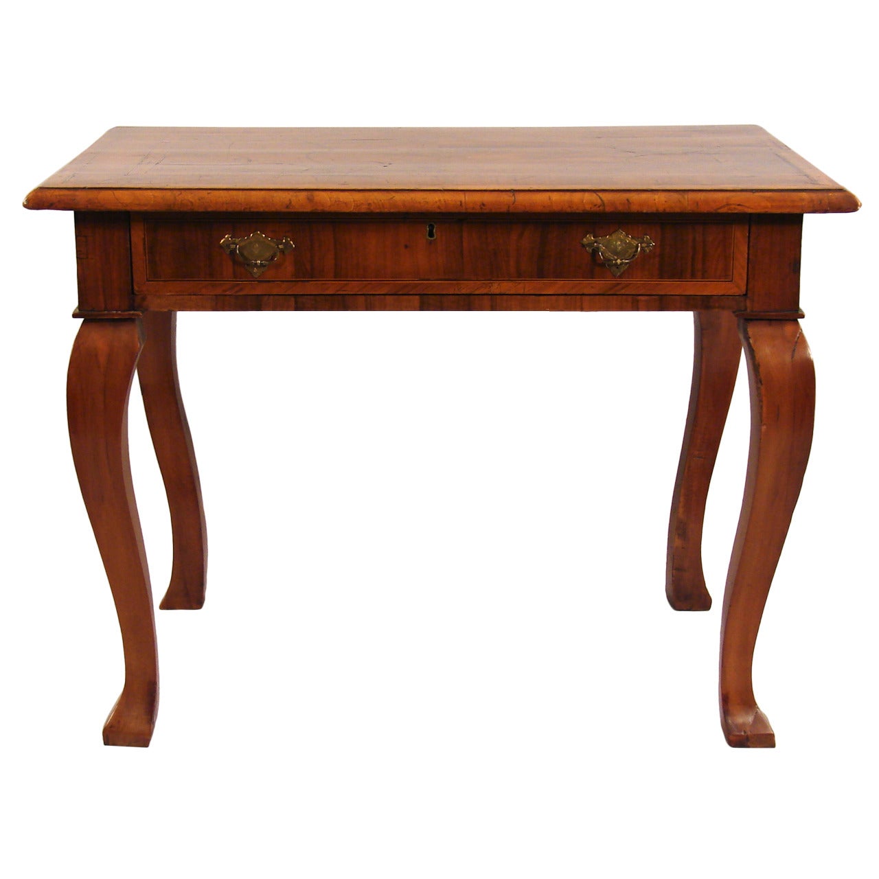 Queen Anne Provincial Walnut Table with Drawer