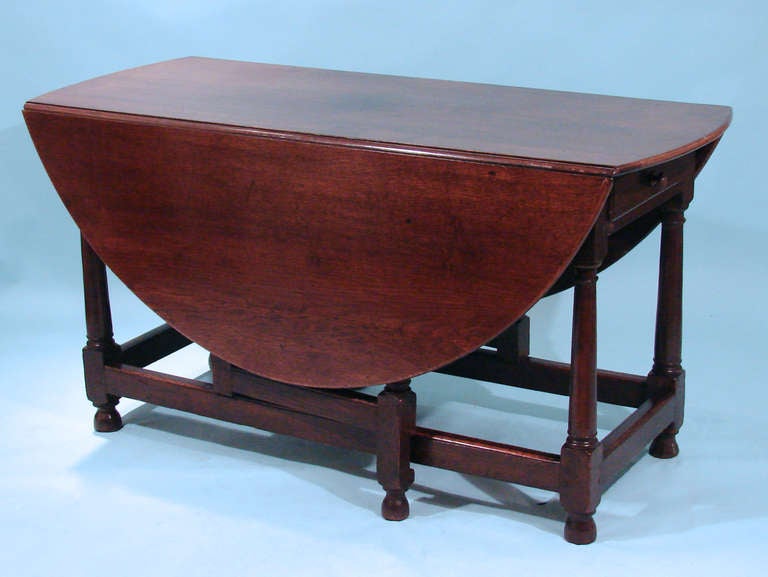 18th Century and Earlier Large Provincial English Oak 18th Century Gateleg Table