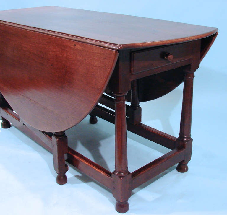 Large Provincial English Oak 18th Century Gateleg Table 1