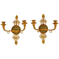 Pair of Ormolu Empire Style Sconces