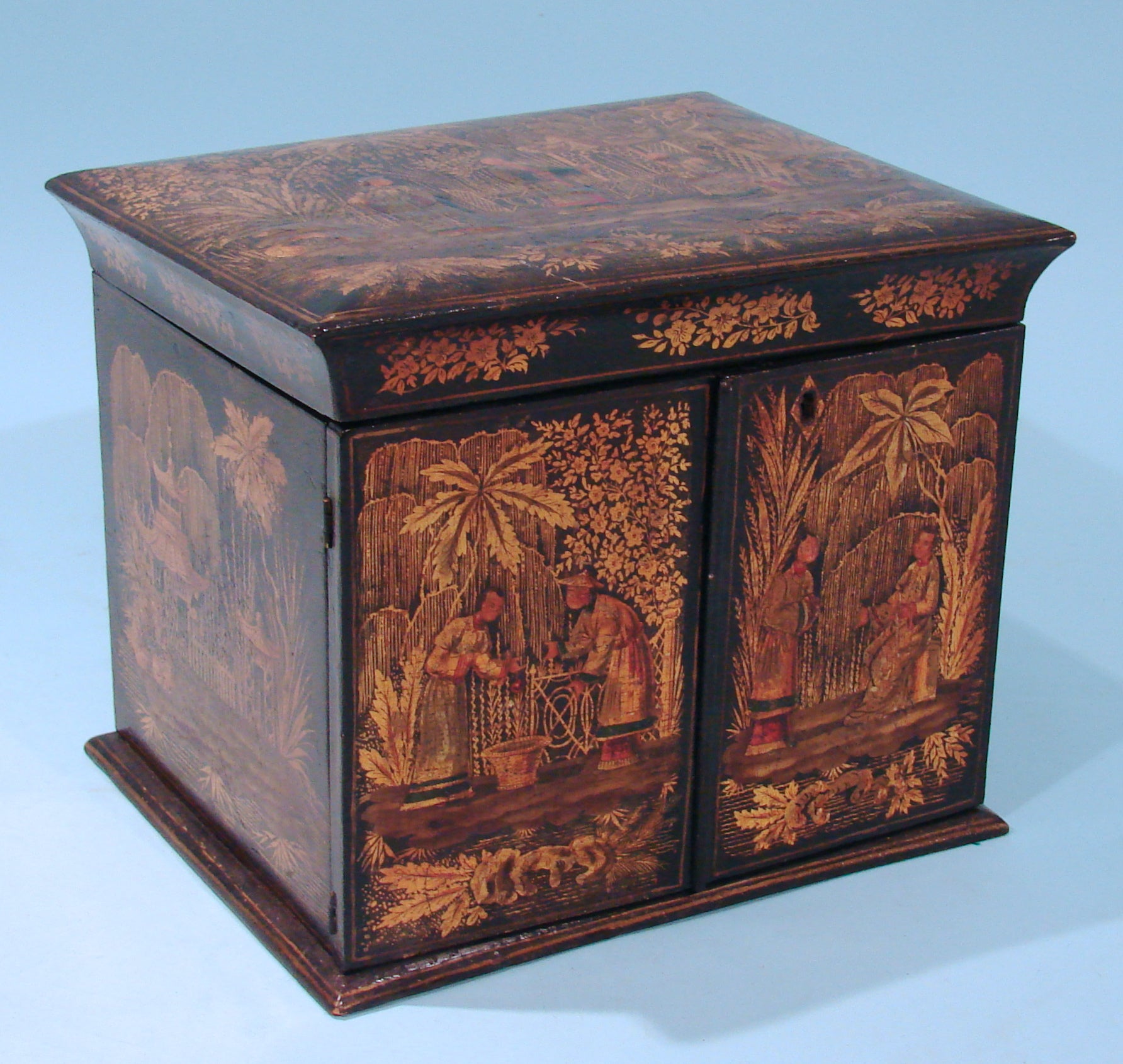 George IV Black Japanned Jewelry Box