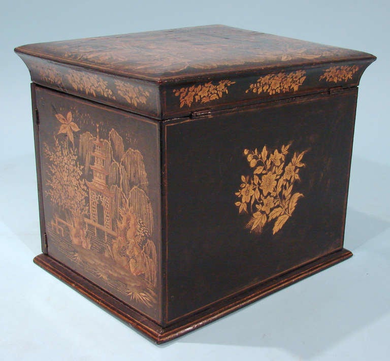 George IV Black Japanned Jewelry Box 1