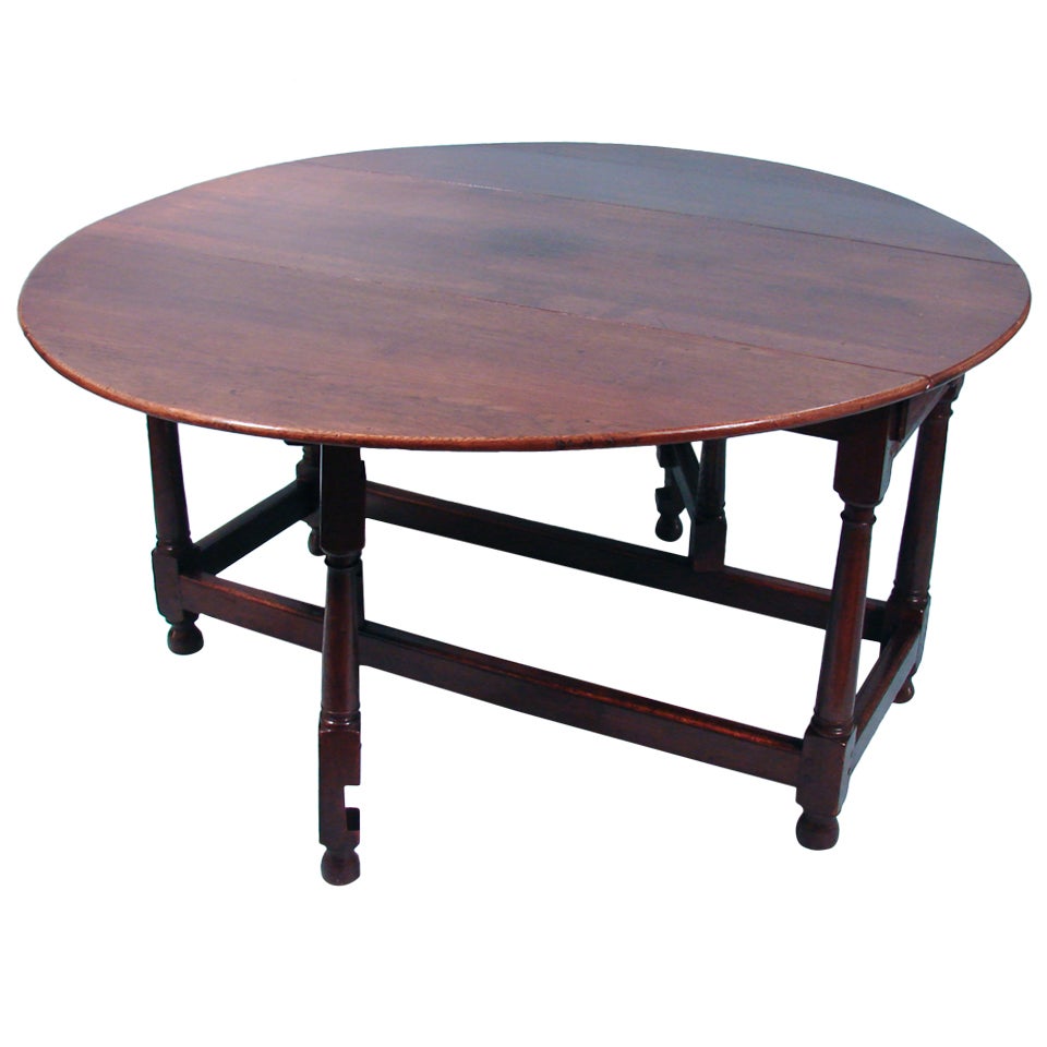Large Provincial English Oak 18th Century Gateleg Table