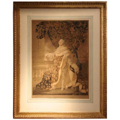 Impressive Gilt Framed Engraving of Louis XVI after Callet