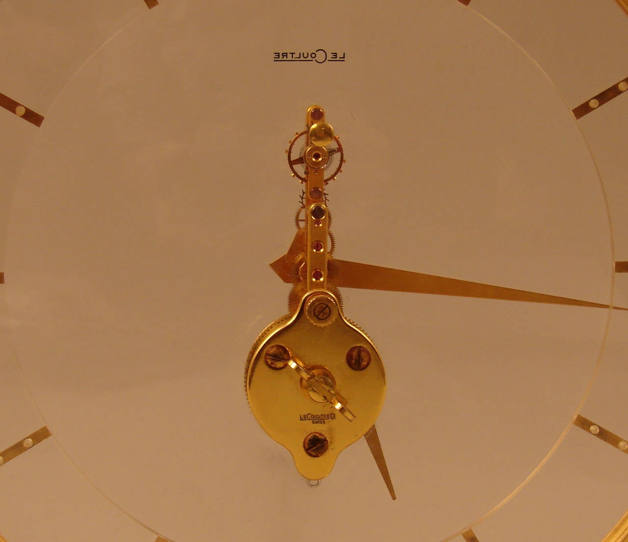 Suisse LeCoultre Mid-Century 16-Jewel:: Eight-Day Movement Skeleton Clock (horloge squelette)