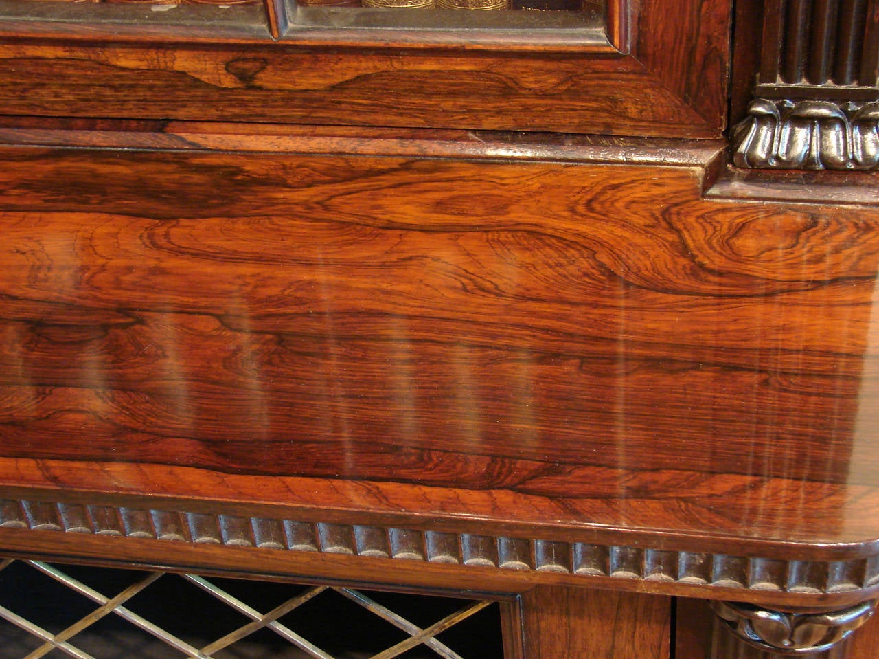 Early 19th Century Magnificent Regency Rosewood Bookcase of Large Scale