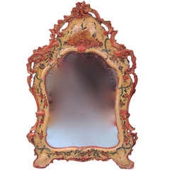 Venetian Rococo Polychrome Decorated Mirror