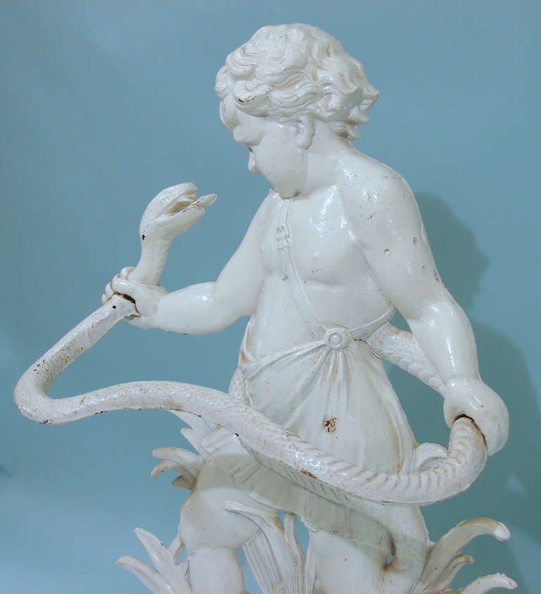 English Cast Iron Umbrella Stand Depicting the Baby Hercules at 1stdibs