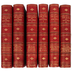 Moliere's Works in English, Six Volumes Leather Bound