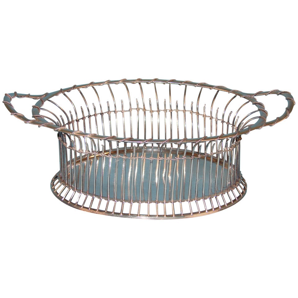 Unusual English Sterling Silver Basket, Hallmarked for London, 1898