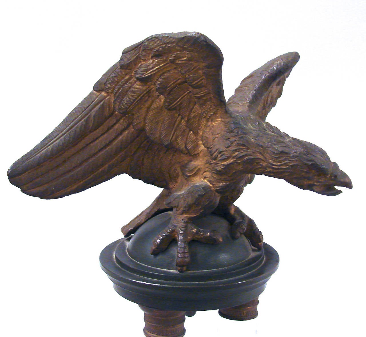 Gilt Bronze Eagle on Cut Crystal Stand