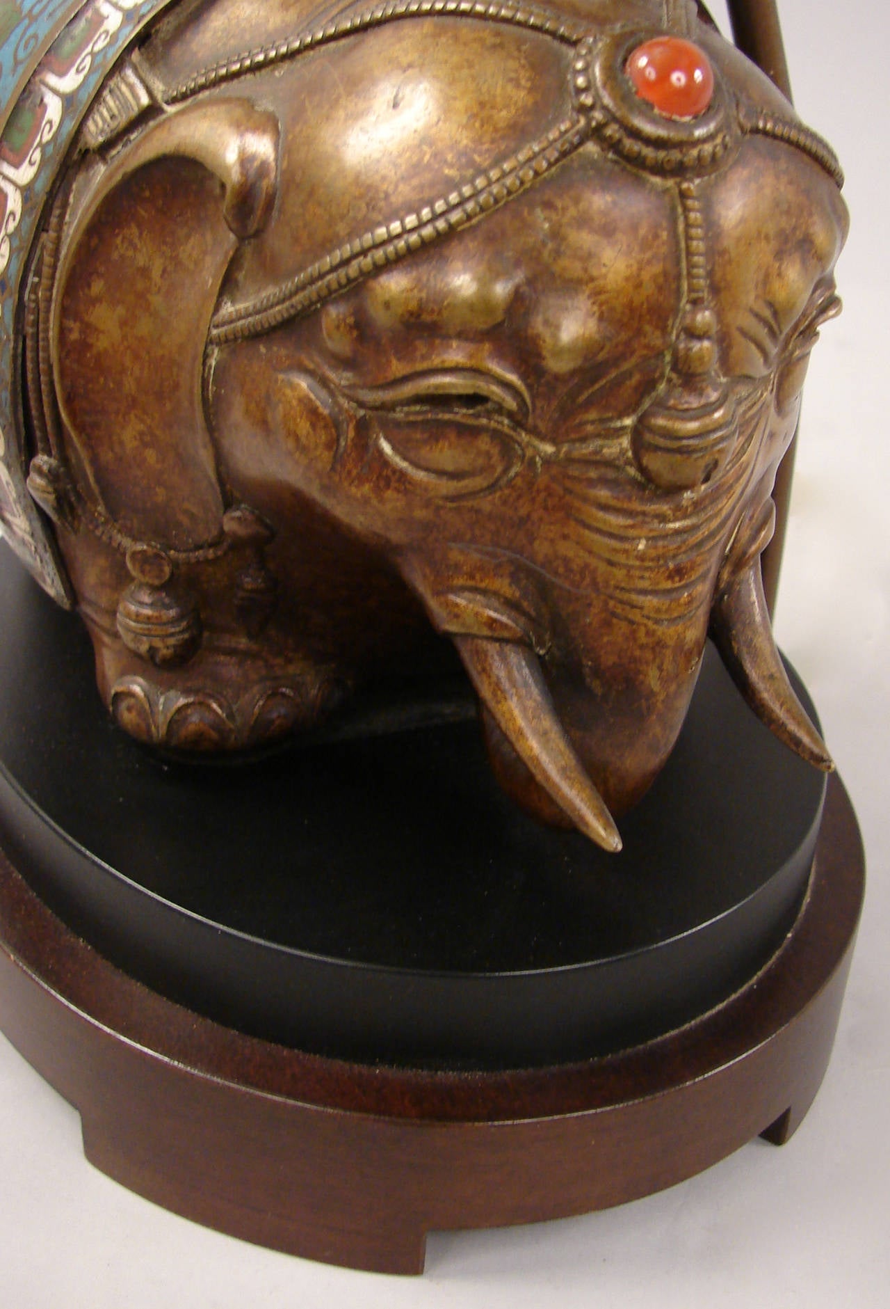 Chinese Champleve and Bronze Elephant now a Lamp In Excellent Condition In San Francisco, CA