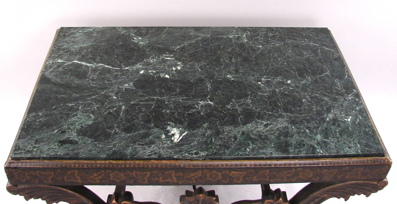 European Continental Painted Marble-Top Low Table