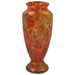 Daum Cut and Etched Glass Vase