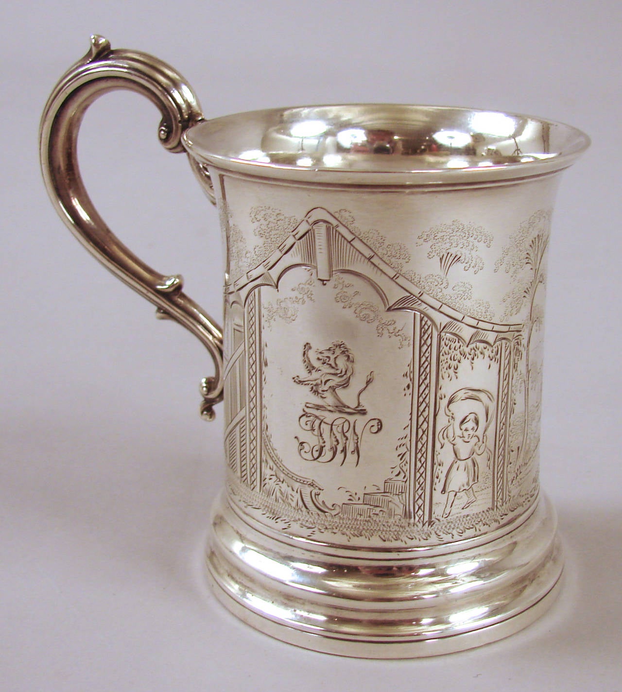 Victorian Sterling Silver Engraved Child's Cup, London 1855