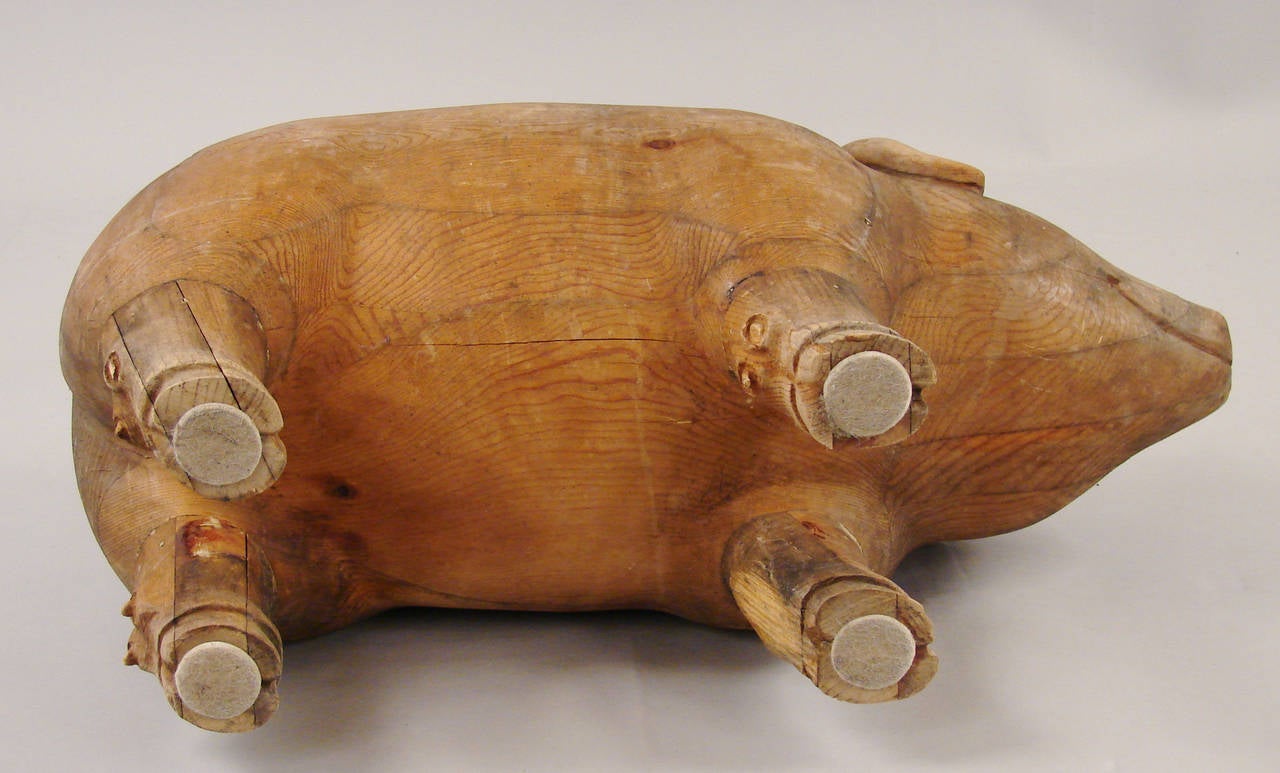 Folk Art Laminated Wooden Pig