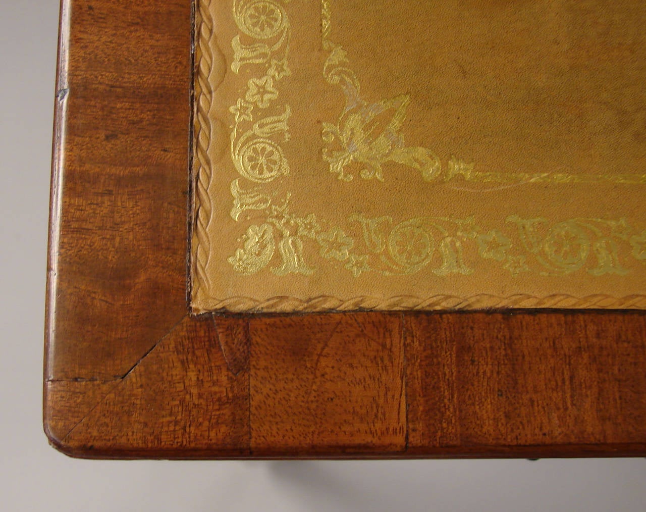 English George III Mahogany Leather-Top Writing Table with Bramah Locks