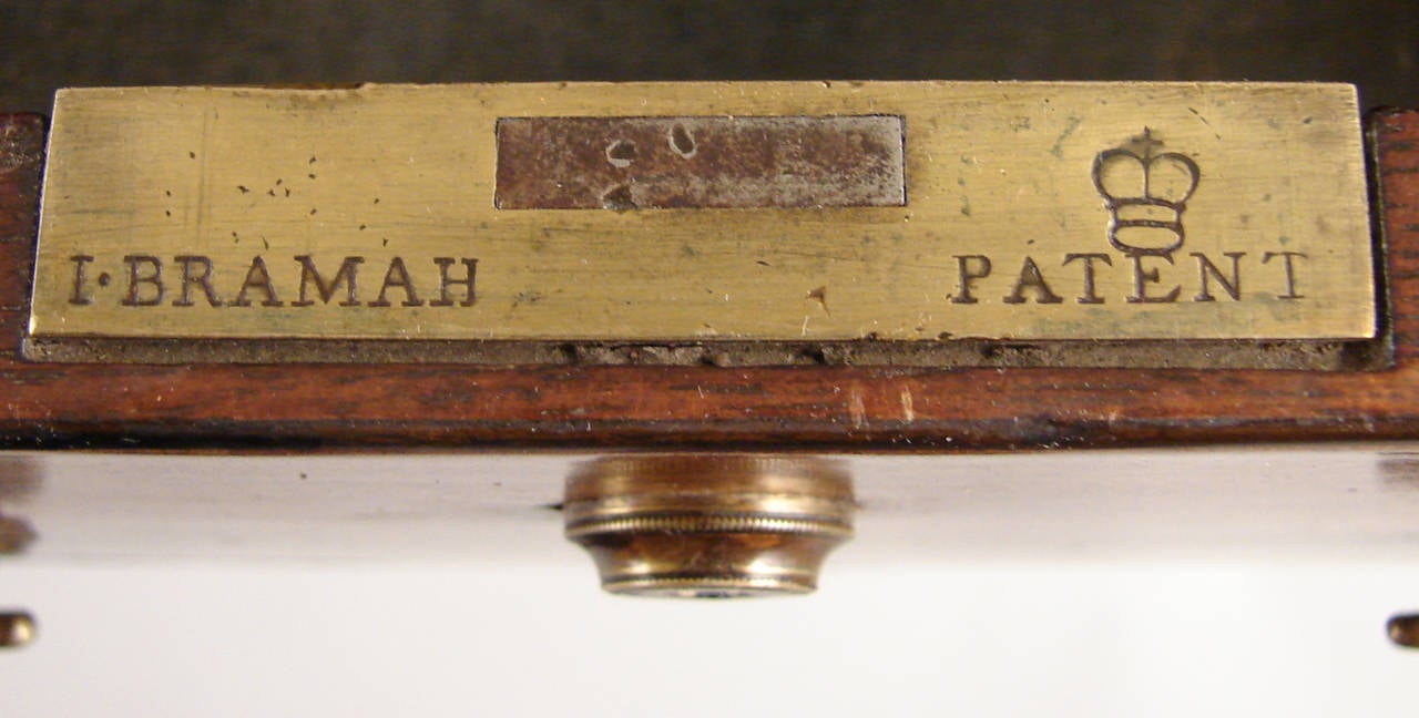18th Century George III Mahogany Leather-Top Writing Table with Bramah Locks
