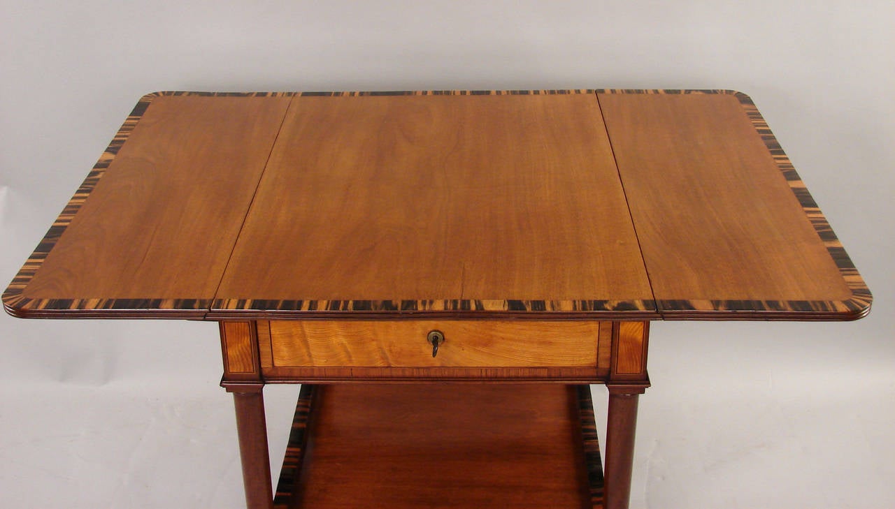 English Fine Georgian Inlaid Satinwood Pembroke Table