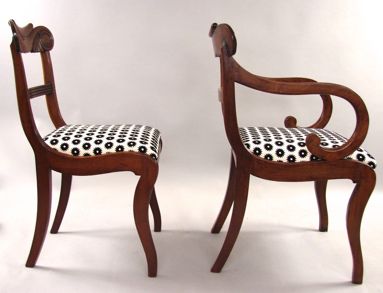Set of Fourteen Scottish Late Regency Mahogany Dining Chairs