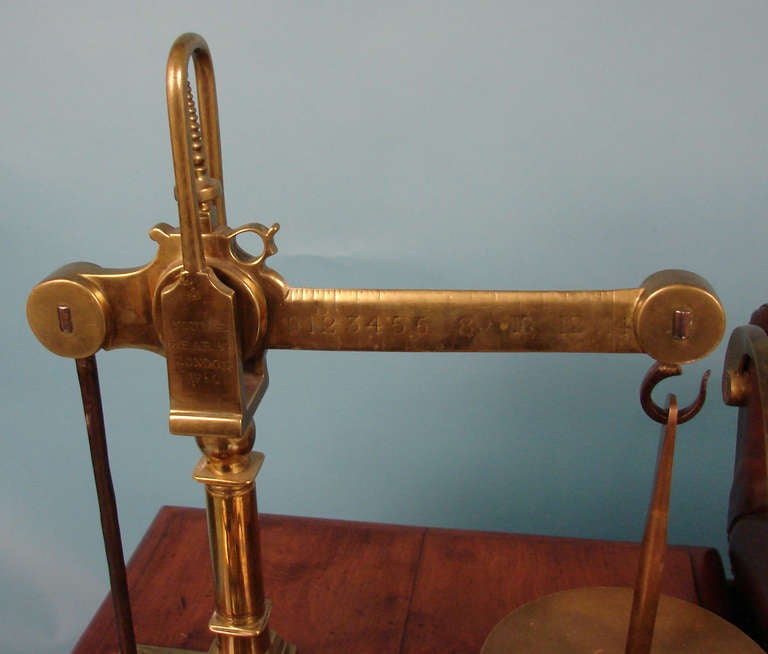 Victorian English Oak and Brass Jockey Scale by Young's of London