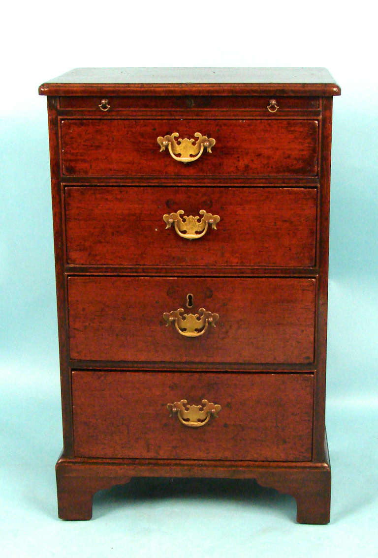 Unusual Georgian, Small, Four Drawer Chest with Dressing Slide