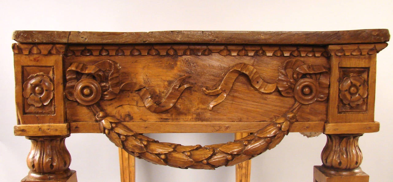 Neoclassical Carved Poplar Console Table 1