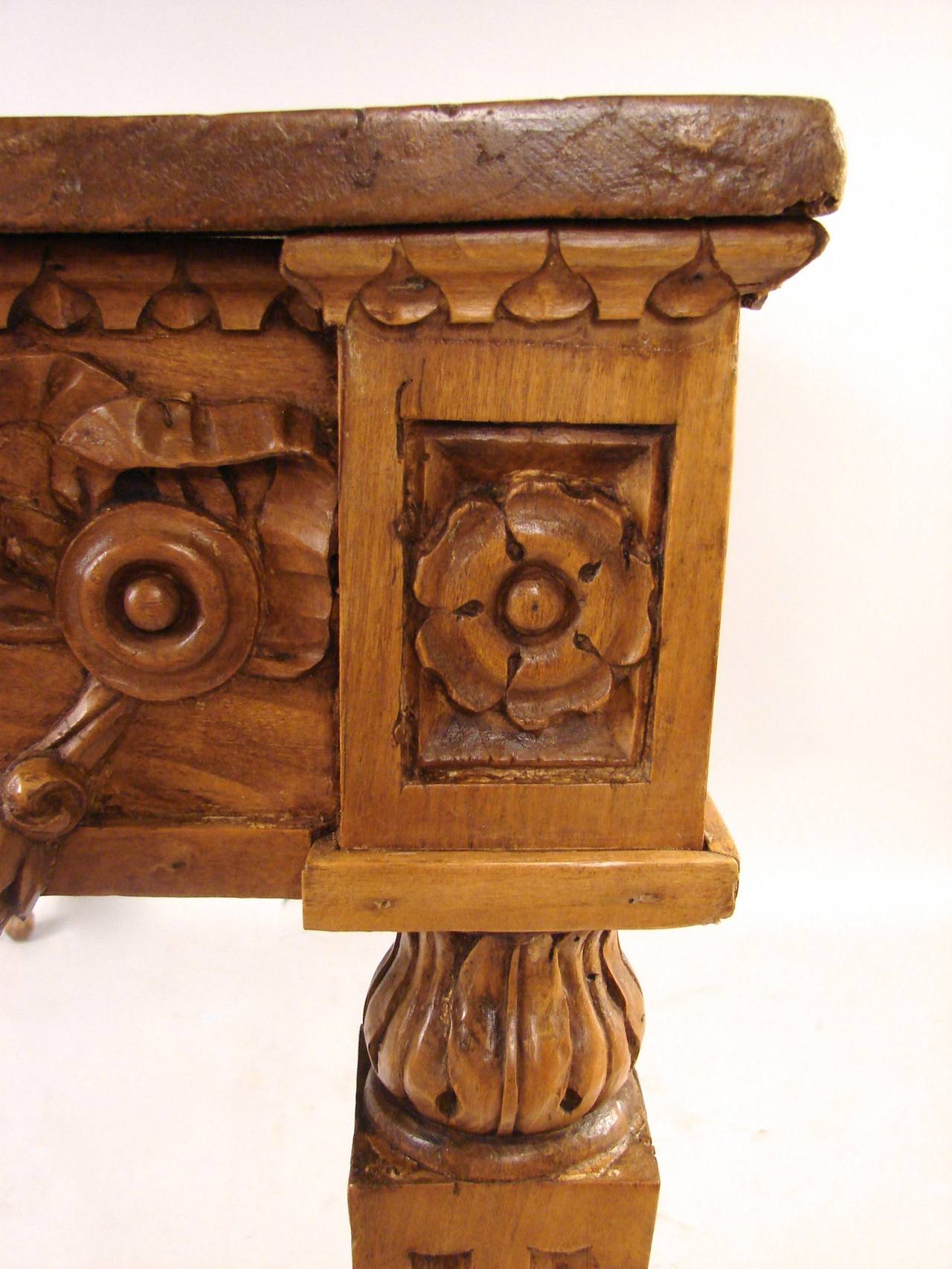 Neoclassical Carved Poplar Console Table In Good Condition In San Francisco, CA