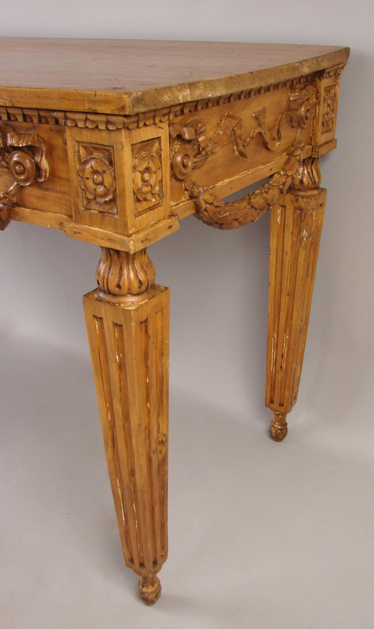 Neoclassical Carved Poplar Console Table 2