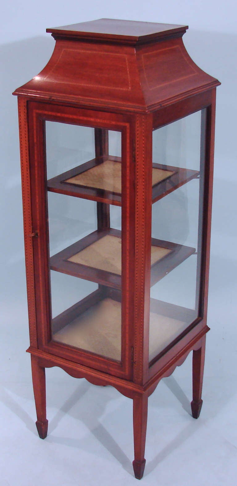 Small Edwardian Inlaid Mahogany Vitrine Cabinet