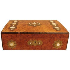 Burl Elm Brass-Mounted Box